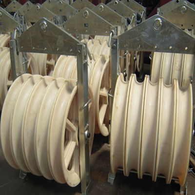 Cinco conductor de nylon Stringing Pulley Block del paquete de las ruedas 508x75m m