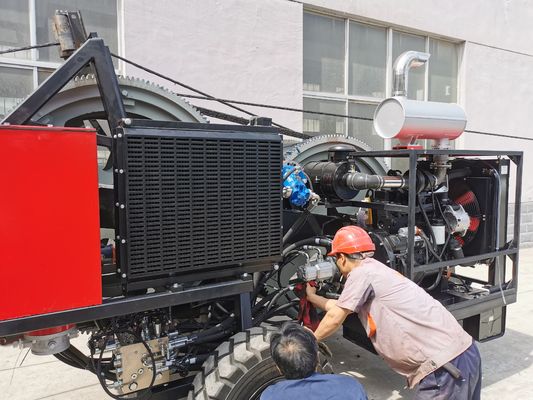 tensor de arriba hidráulico del cable de 97kw 2x40kN con el sistema del freno neumático
