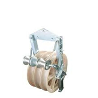 Polea de tendido para cable aéreo con cable piloto de 660 mm, polea de nailon galvanizado