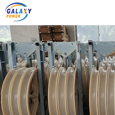 Conductor de nylon Cable Stringing Blocks de la rueda tres para la línea de transmisión